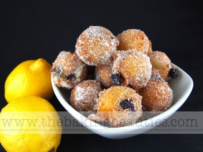 Gluten-free Lemon Blueberry Doughnut Holes | The Baking Beauties