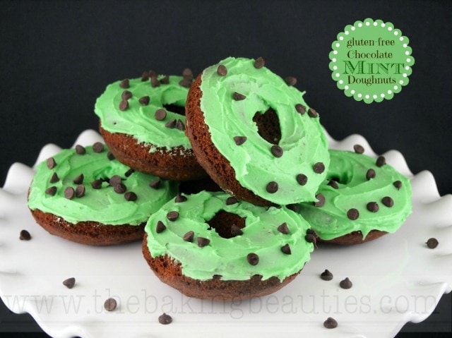 Baked Gluten-free Chocolate Mint Doughnuts from The Baking Beauties