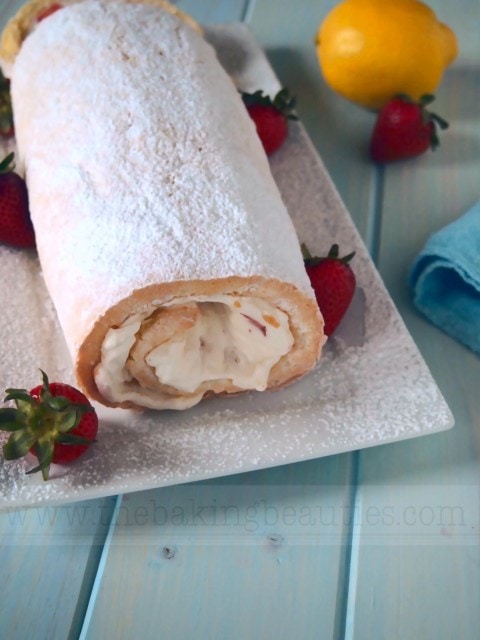 Gluten Free Strawberry Cream Roll Cake | The Baking Beauties