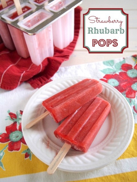 Strawberry Rhubarb Popsicles from The Baking Beauties
