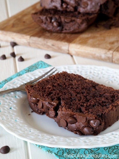 Gluten Free Double Chocolate Peanut Butter Banana Loaf from The Baking Beauties