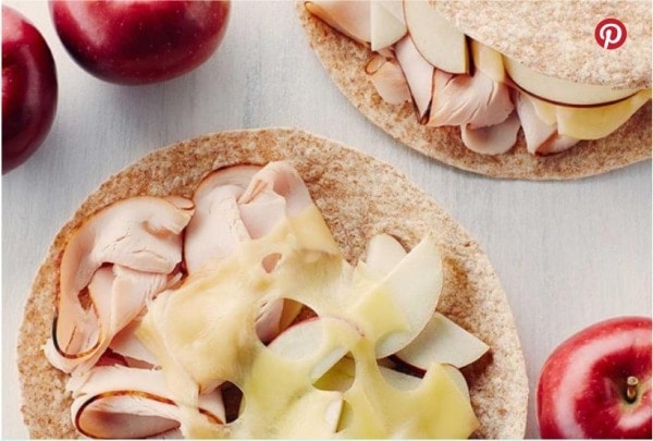 One Minute Chicken and Apple Tortilla Melt