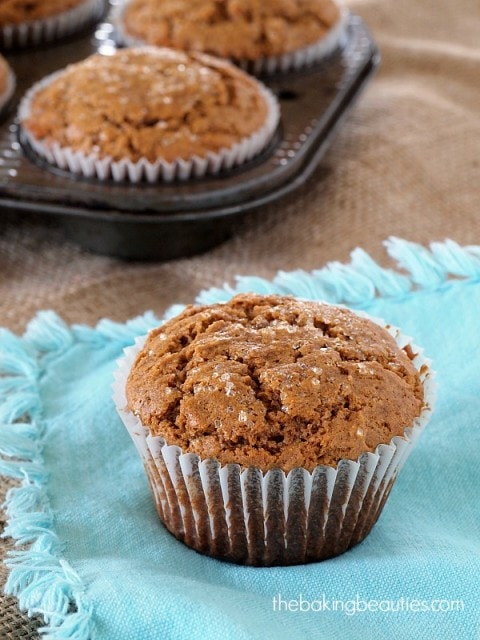 Bring the coffee shop home with these Gluten Free Gingerbread Muffins from The Baking Beauties