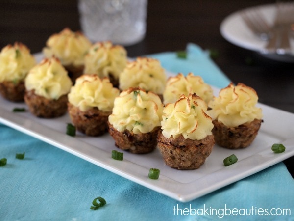 Potato Topped Turkey Meatloaf Bites by The Baking Beauties