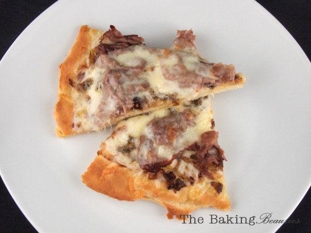 Gluten Free Philly Cheese Steak Pizza from The Baking Beauties